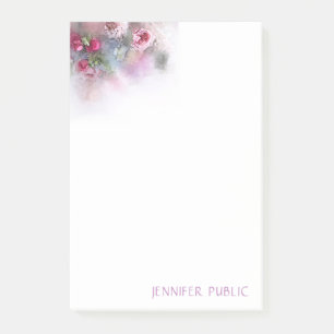 Kleurrijke Floral Sjabloon Waterverf Rozen Post-it® Notes