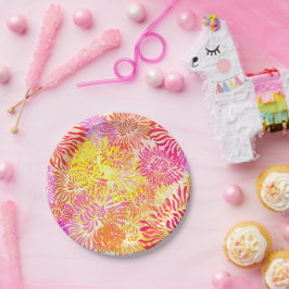 Kleurrijke Floral Spring Papieren Bordje