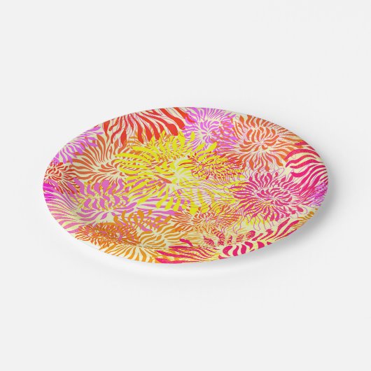 Kleurrijke Floral Spring Papieren Bordje (Gekanteld)