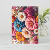 Kleurrijke Floral/Spring Zinnia/Roos Feestdagenkaart (Staand voorkant)