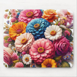 Kleurrijke Floral/Spring Zinnia/Roos Muismat