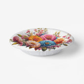 Kleurrijke Floral/Spring Zinnia/Roos Papieren Kommen (Gebogen)