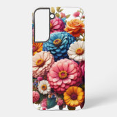 Kleurrijke Floral/Spring Zinnia/Roos Samsung Galaxy Hoesje (Achterkant)