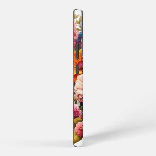 Kleurrijke Floral/Spring Zinnia/Roos Samsung Galaxy Hoesje (Rechterkant)