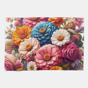 Kleurrijke Floral/Spring Zinnia/Roos Theedoek