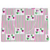 Kleurrijke Floral Stripes Groot Cadeauzakje (Voorkant)