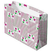 Kleurrijke Floral Stripes Groot Cadeauzakje (Achterkant Gekanteld)
