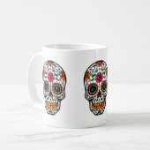 Kleurrijke Floral Sugar Skull 4 Koffiemok (Voorkant links)