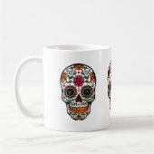 Kleurrijke Floral Sugar Skull 4 Koffiemok (Links)