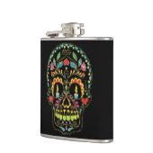 Kleurrijke Floral Sugar Skull Burning Candles Heupfles (Links)