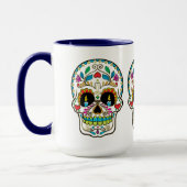 Kleurrijke Floral Sugar Skull Burning Candles Mok (Links)