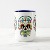 Kleurrijke Floral Sugar Skull Burning Candles Mok (Midden)