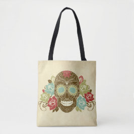 Kleurrijke Floral Sugar Skull Canvas tas