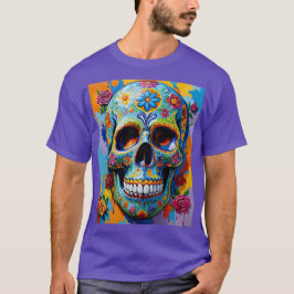 Kleurrijke Floral Sugar Skull Shirt
