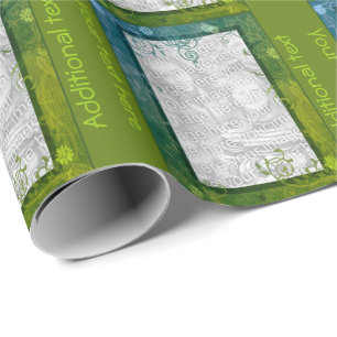 Kleurrijke Floral Swirl Lijst Foto gepersonaliseer Cadeaupapier