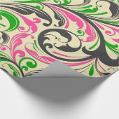 Kleurrijke Floral Swirls Patroon Cadeaupapier (Hoek)