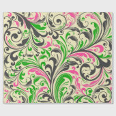Kleurrijke Floral Swirls Patroon Cadeaupapier (Vlak)
