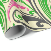 Kleurrijke Floral Swirls Patroon Cadeaupapier (Rol Hoek)