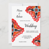 Kleurrijke Floral Talavera Art Mexicaanse bruiloft Kaart (Voorkant)