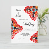 Kleurrijke Floral Talavera Art Mexicaanse bruiloft Kaart (Staand voorkant)