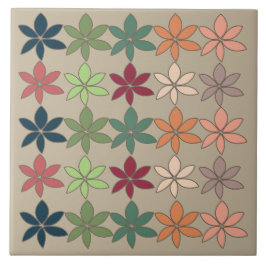 Kleurrijke Floral Tegeltje