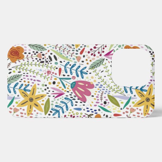 Kleurrijke Floral telefoon geval iPhone Hoesje (Achterkant horizontaal)