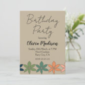 Kleurrijke Floral Verjaardag Kaart (Staand voorkant)