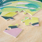Kleurrijke Floral Waterverf Art Jigzaag Puzzle Legpuzzel (Zijkant)