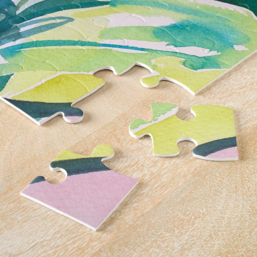 Kleurrijke Floral Waterverf Art Jigzaag Puzzle Legpuzzel (Zijkant)