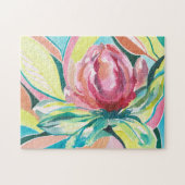 Kleurrijke Floral Waterverf Art Jigzaag Puzzle Legpuzzel (Horizontaal)