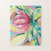 Kleurrijke Floral Waterverf Art Jigzaag Puzzle Legpuzzel (Verticaal)