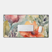 Kleurrijke Floral Waterverf Bureaumat (Keyboard & Muis)