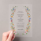 Kleurrijke Floral Wedding Acryl Uitnodigingen (Insitu (Draagbaar))