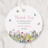 Kleurrijke Floral Wedding Bedankjes Labels (Achterkant)