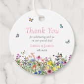 Kleurrijke Floral Wedding Bedankjes Labels (Voorkant)