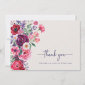 Kleurrijke Floral Wedding Bedankkaart (Voorkant)