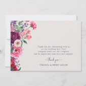 Kleurrijke Floral Wedding Bedankkaart (Achterkant)