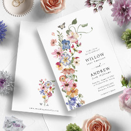 Kleurrijke Floral Wedding Kaart