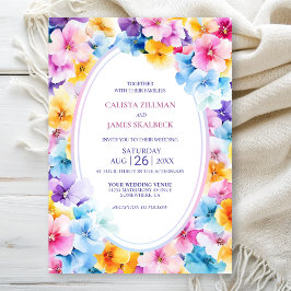 Kleurrijke Floral Wedding Kaart