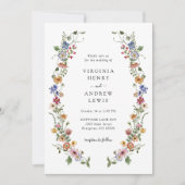 Kleurrijke Floral Wedding Kaart (Voorkant)