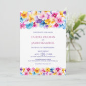 Kleurrijke Floral Wedding Kaart (Staand voorkant)