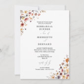 Kleurrijke Floral Wedding Repetitie Diner Kaart (Voorkant)
