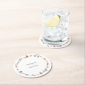 Kleurrijke Floral Wedding Ronde Kartonnen Onderzetter (Insitu)