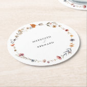 Kleurrijke Floral Wedding Ronde Kartonnen Onderzetter (Gebogen)