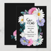 Kleurrijke Floral Wedding Save the Date (Voorkant / Achterkant)