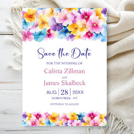 Kleurrijke Floral Wedding Save the Date Kaart