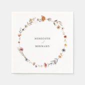 Kleurrijke Floral Wedding Servet (Voorkant)