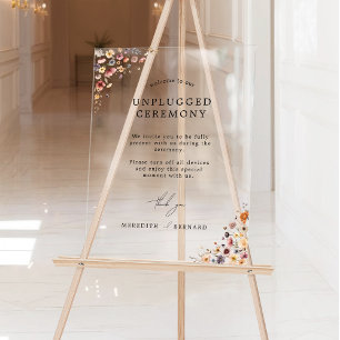 Kleurrijke Floral Wedding Unplugged Ceremony Acryl Bord