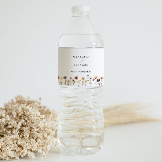 Kleurrijke Floral Wedding Waterfles Etiket