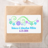 Kleurrijke Floral Wedding Wine Favor Label (Insitu)